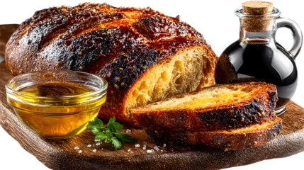 Crispy Crusty Bread with Oil and Vinegar