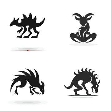 Chupacabra - Vector icon, simple icon, isolated on white  -  

