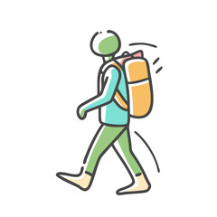 walking with backpack icon, walking with backpack vector illustration-simple illustration of walking with backpack, perfect for walking with backpack logos and icons