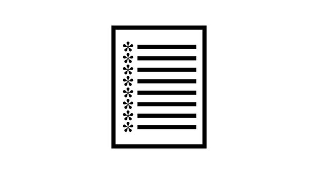PDF file document symbol. white line Document icon white background. File icon.