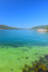 
Tivat Montenegro 05052024 A walk through the luxury marina Porto Montenegro, luxury houses, luxury yachts, vacation at sea. On a hot, sunny, spring afternoon.
