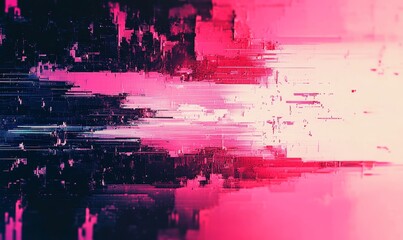 Obraz premium Glitch noise distortion of broken video white backgrounds, VHS effect, glitch digital color pixel noise. Stock image abstract pixel background glitch texture. Color digital, corrupted signal