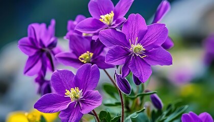 Fototapeta premium Purple Anemone Flowers in Bloom