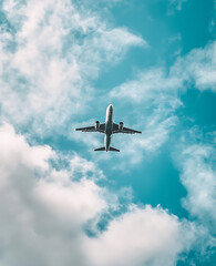airplane in the clouds