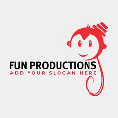 fun film production logo design vector
