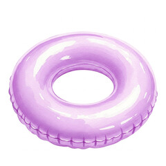 Pink Watercolor Inflatable Ring Illustration for Beach Decor, Summer Art, and Water Safety Design Projects