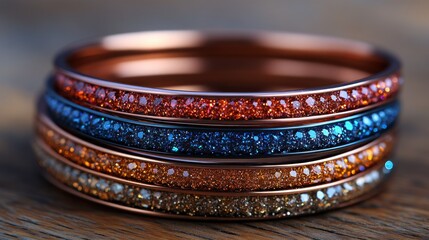 Stacked colorful bracelets