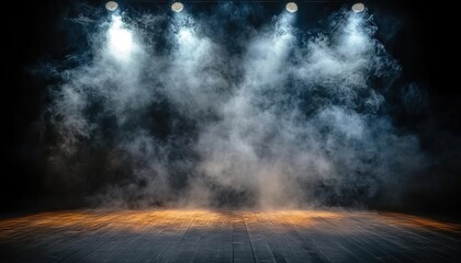 Stage with Spotlights and Smoke