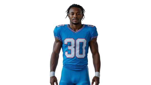 Blue Sports Uniform Jersey Worn By Player