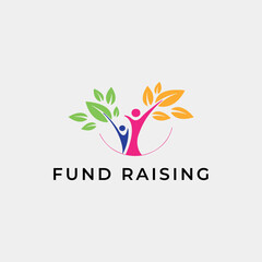 fund raising charity logo design vector