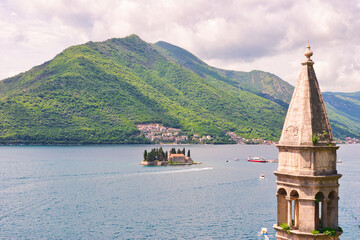 PERAST, MONTENEGRO - May 06, 2024: Village Perast on coast of Boka Kotor bay. Montenegro. Adriatic...