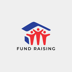 fund raising charity logo design vector