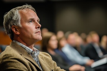 seminar business meeting doctor conference audience presentation education lecture hospital event training clapping applauding happy smiling group convention congress speech