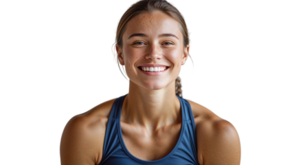 Head Of Smiling Woman With Happy Face