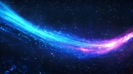 渦巻く青と紫の星雲背景、星が散りばめられた宇宙空間、宇宙の抽象的な光のテクスチャ、未来的な暗いデザイン、星明かりの壁紙