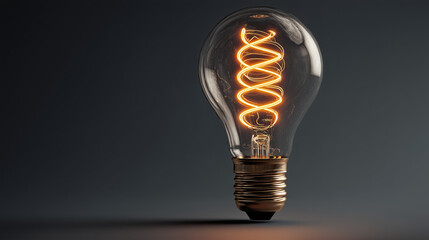 light bulb on black background