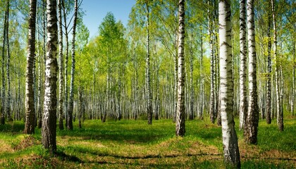 Fototapeta premium birch forest spring
