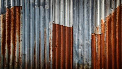 Obraz premium old galvanized sheet wall with rust background