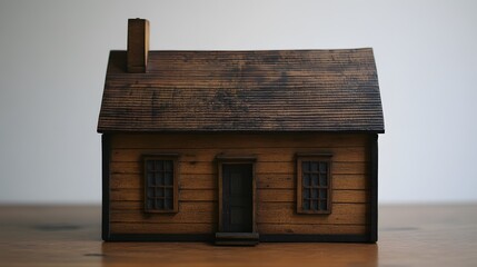 Rustic Wooden Cabin Model House Miniature