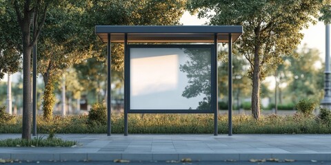 Outdoor advertising mockup for advertising in the bus shelter