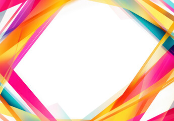 Abstract Frame with Bright Lines: A vibrant geometric frame composed of dynamic, overlapping lines in shades of yellow, pink, purple, and blue. The lines form a dynamic.