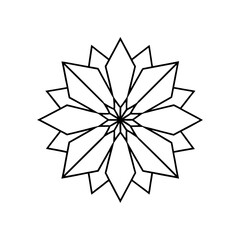 mandala line art shattered glass silhouette vector