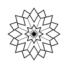 mandala line art shattered glass silhouette vector