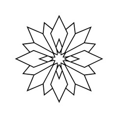 mandala line art shattered glass silhouette vector