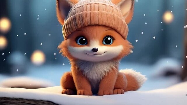 3D Fuch in Winterkleidung