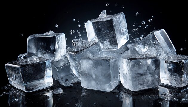 ice crush on a black background chill backdrop