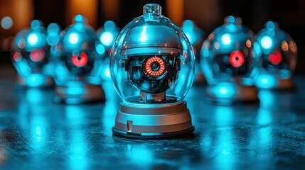 Sphere collection Futuristic eye-like camera devices