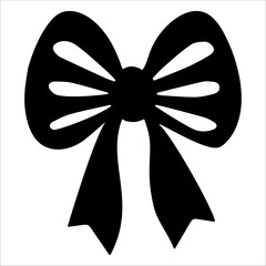 Black bow illustration on a white background