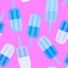 Summer cute food seamless ice cream pattern for wrapping paper and fabrics