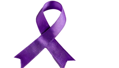 The Significance of Purple Ribbons Raising Awareness and Supporting Causes Globally Symbolizing Different Matters of Importance Across the World.  Transparent background