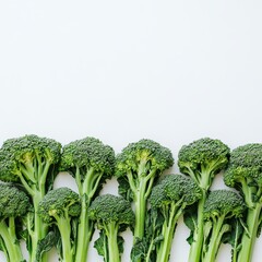 Closeup of broccoli isolated on white backround