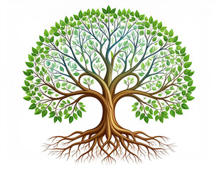 Naklejka premium Interconnected root systems of trees symbolize the interconnectedness of ecosystems and the importance of biodiversity.