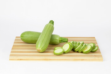 Fresh Green Zucchini Isolated on White Background