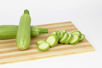 Fresh Green Zucchini Isolated on White Background
