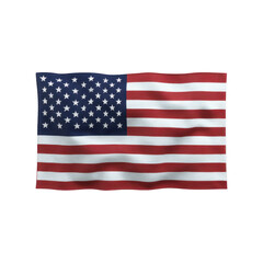 Obraz premium Image shows national flag of United States, featuring thirteen horizontal stripes alternating red and white, with blue rectangle in canton containing fifty white stars