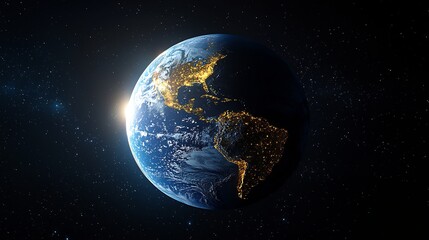 Obraz premium Globe split into day night showing changes in energy balance Diurnal Changes in Earth Systems rotating Earth composite sunlight angle emphasis digital render