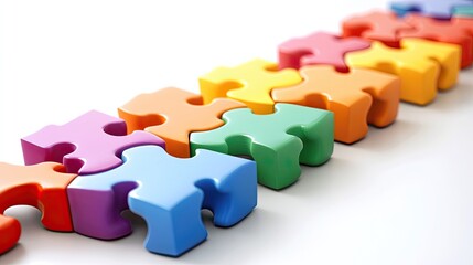 Business Teamwork Building Puzzles Together for Cooperation, Collaboration, and Strategic Planning