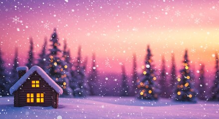 Naklejka premium Winter's Gentle Glow AI Generated