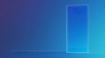 Abstract Blue Glass Prism Minimalist Background