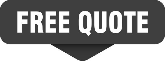 free quote sticker. free quote sign on transparent background