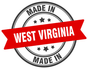 Made in West Virginia round sign. Made in West Virginia stamp.