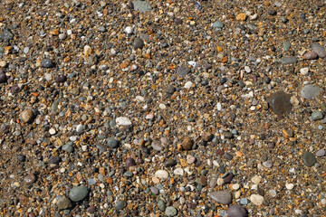 Abstract texture background of wet beach pebbles.Copy space for text.For graphic design,banner background and 3D rendering