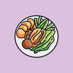 Filipino Cuisine Vector Cartoon Illustration. Food Icon Concept Isolated Premium Vector. Flat Cartoon Concept. Cute Doodle Cartoon Illustration Style. Suitable for Any Project