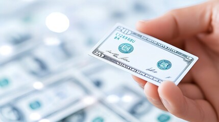 Holding a Twenty Dollar Bill Close Up Image