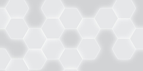 Naklejka premium Abstract White Hexagon Technology Background. Abstract White Hexagon Medical Background. 