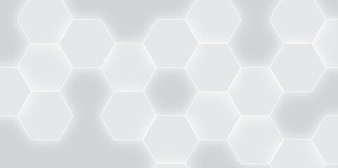 Naklejka premium Abstract White Hexagon Technology Background. Abstract White Hexagon Medical Background. 